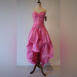 Jessica McClintock Fun Pink Asymmetric Dress Size 3/4 NWT